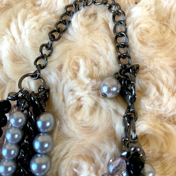 Premier Design Multi-Strand Silver And Black Bead Necklace - Picture 5 of 5
